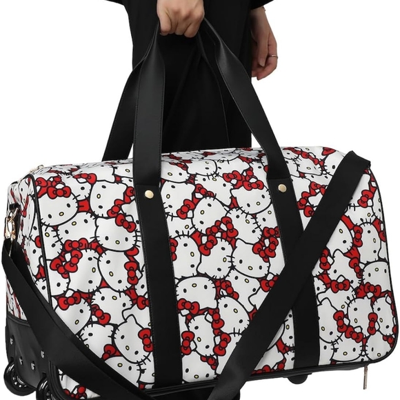 COPY - Hello Kitty Rolling Duffle Bag Travel Luggage With Wheels And Pull Handle - Picture 6 of 11